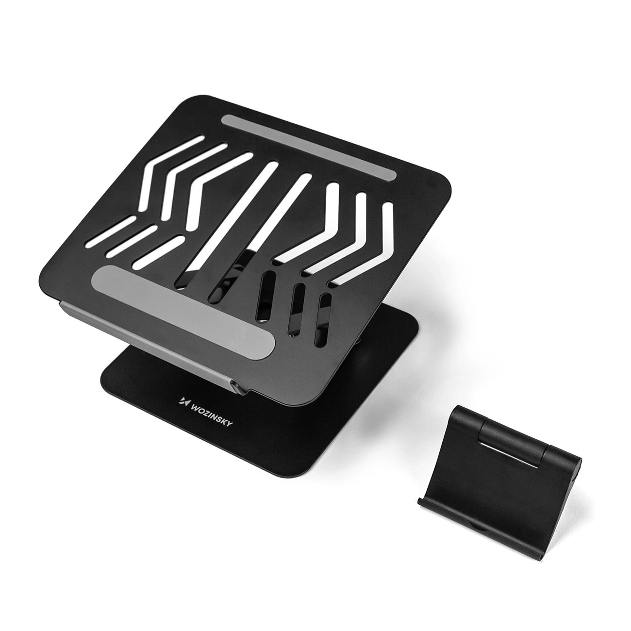 Wozinsky WRS-CPY84SB 360 aluminiumsstativ til laptop og tablet + gratis smartphone-stativ - sort