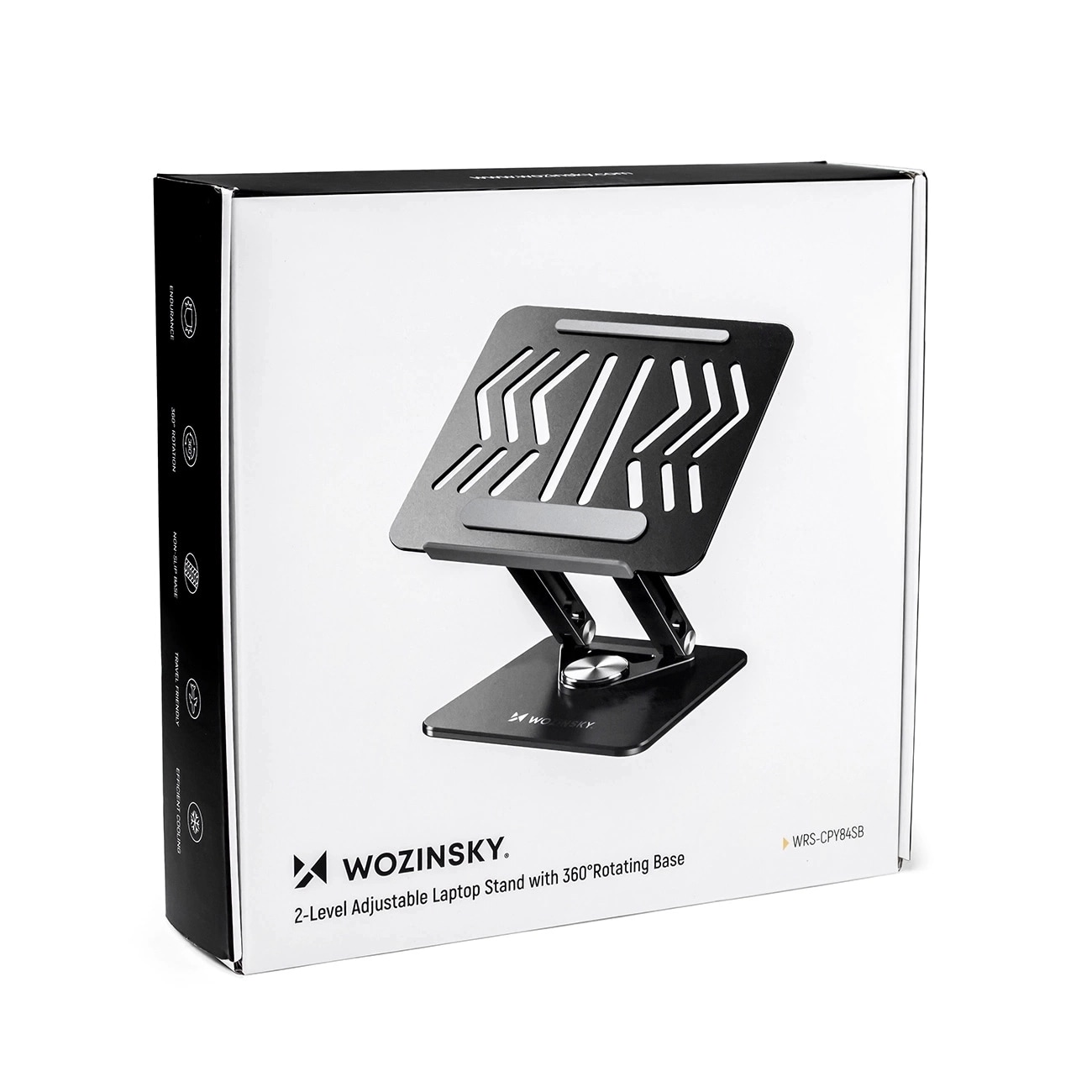 Wozinsky WRS-CPY84SB 360 aluminiumsstativ til laptop og tablet + gratis smartphone-stativ - sort