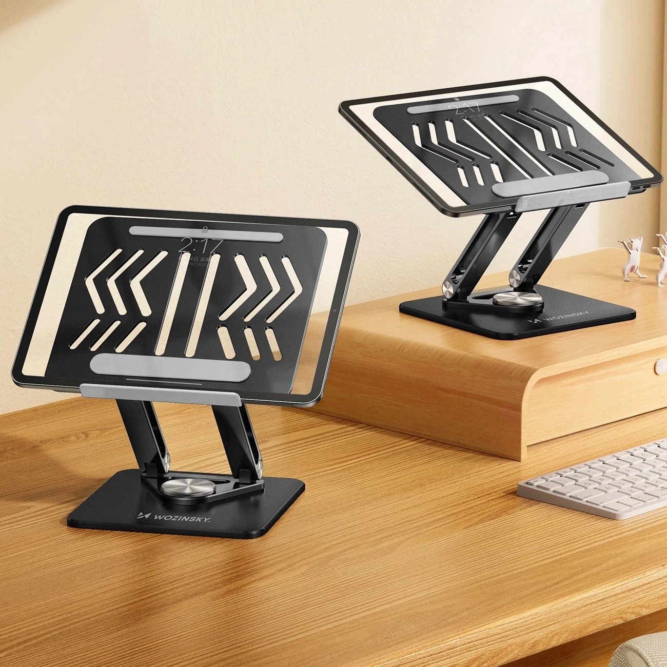 Wozinsky WRS-CPY84SB 360 aluminiumsstativ til laptop og tablet + gratis smartphone-stativ - sort