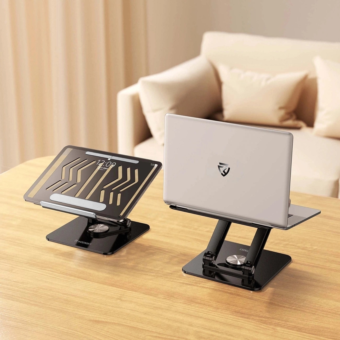 Wozinsky WRS-CPY84SB 360 aluminiumsstativ til laptop og tablet + gratis smartphone-stativ - sort
