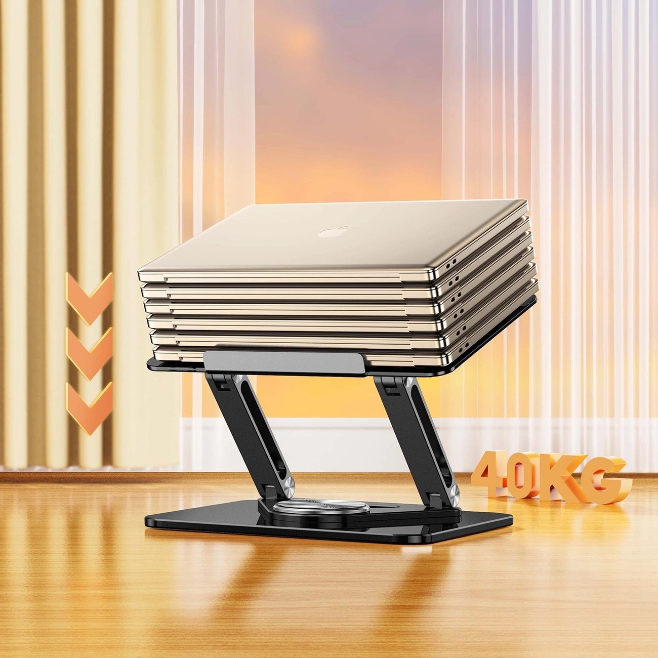 Wozinsky WRS-CPY84SB 360 aluminiumsstativ til laptop og tablet + gratis smartphone-stativ - sort