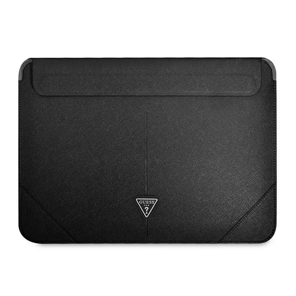 Guess Saffiano Triangle Logo-taske til en 14" bærbar computer - sort