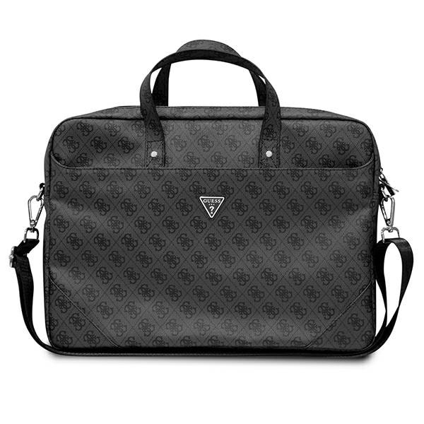 Guess Saffiano 4G Triangle Logo-taske til en 16'' bærbar computer - sort