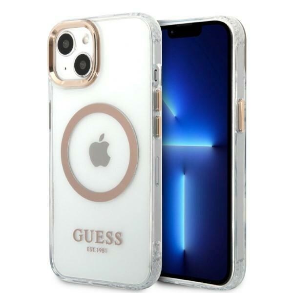 Guess GUHMP13MHTRMD iPhone 13 6.1 "guld/guld hard case Metal Outline Magsafe