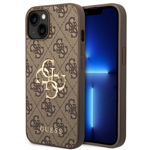 Guess 4G Big Metal Logo-etui til iPhone 14 – Brun