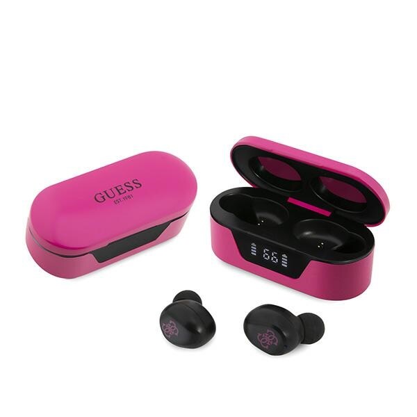 Guess GUTWST31EM TWS Bluetooth-hovedtelefoner + magenta dockingstation