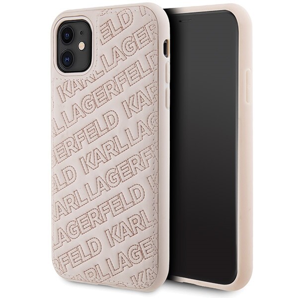 Karl Lagerfeld Quiltet K-mønster etui til iPhone 11 / Xr - pink