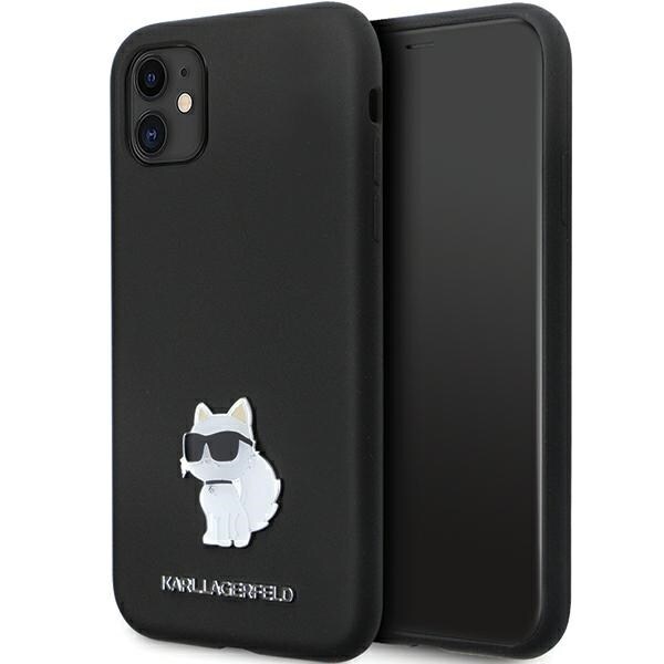Karl Lagerfeld KLHCN61SMHCNPK etui til iPhone 11 / Xr - sort Silikone C Metal Pin
