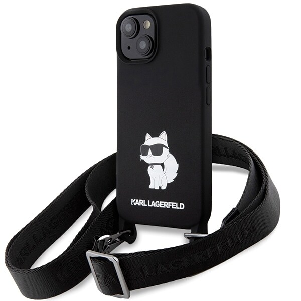 Karl Lagerfeld KLHCP15SSCBSCNK iPhone 15 6,1" hardcase sort/sort Crossbody Silikone Choupette