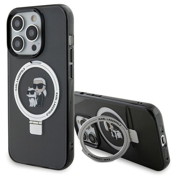 Karl Lagerfeld KLHMP15LHMRSKCK iPhone 15 Pro 6.1" hardcase Ringstativ Karl & Choupette MagSafe