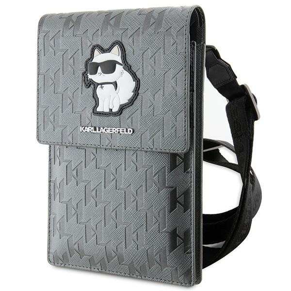 Karl Lagerfeld Case KLWBSAKHPCG Håndtaske - Sølv Saffiano Monogram Choupette