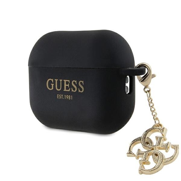 Guess GUAP2LECG4K etui til AirPods Pro 2 cover - sort Flydende silikone Glitter Triangle Charm