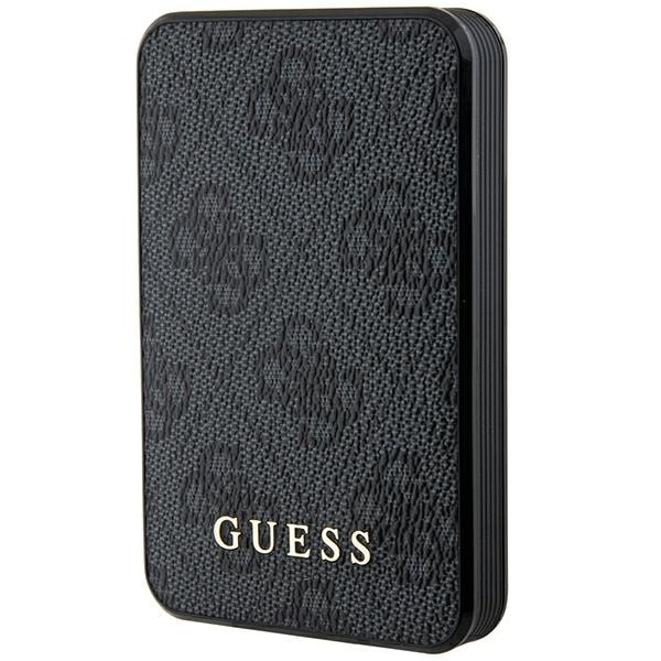 Guess Powerbank 15W GUPB5LP4GEGK 5000mAh sort/sort 4G Læder Metal Logo