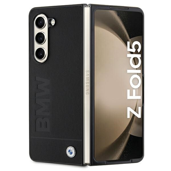 BMW Signature Logo Imprint-etui til Samsung Galaxy Z Fold 5 - sort