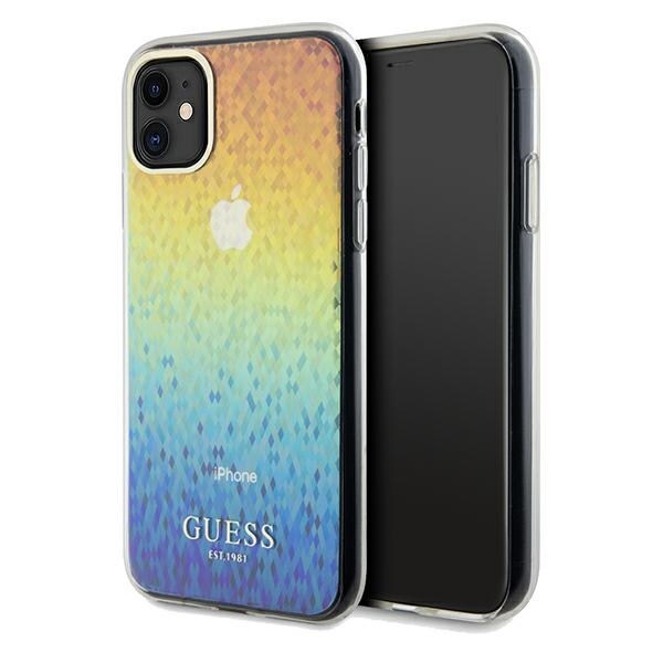 Guess IML Faceted Mirror Disco Iridescent etui til iPhone 11 / Xr - flerfarvet