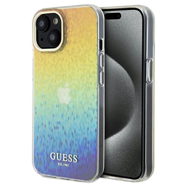 Guess IML Faceted Mirror Disco Iridescent etui til iPhone 14 / 15 / 13 - flerfarvet