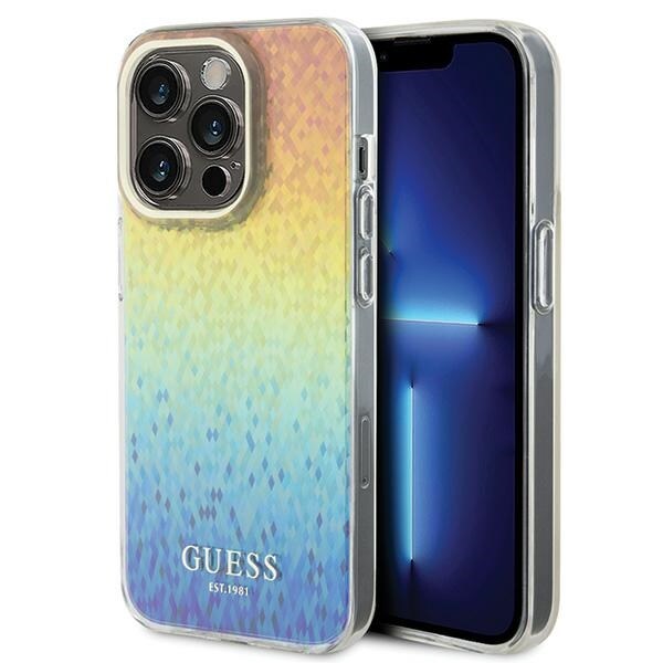 Guess IML Faceted Mirror Disco Iridescent-etui til iPhone 14 Pro - flerfarvet