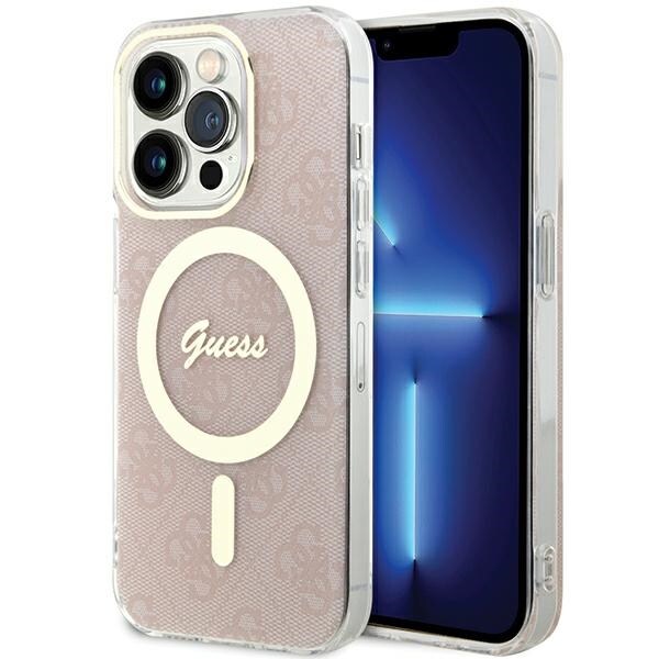 Guess IML 4G MagSafe-etui til iPhone 15 Pro - pink