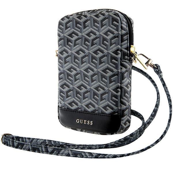 Guess Zip GCube Bottom Stripe mobiltaske - sort