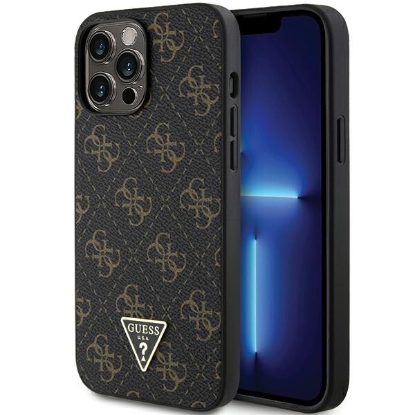 Guess 4G Triangle Metal Logo etui til iPhone 14 Pro - sort