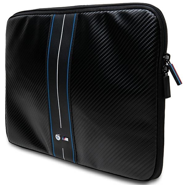 BMW Carbon & Blue Stripe-sleeve til en 16" bærbar computer - sort