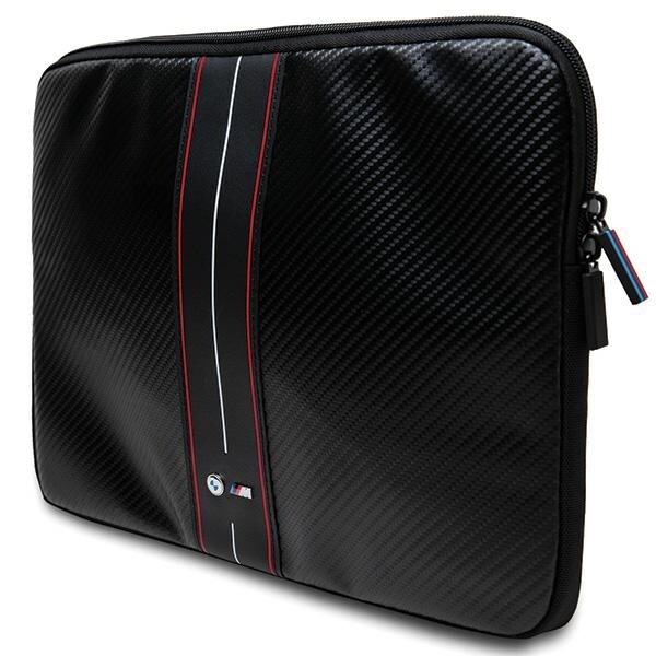 BMW Carbon & Red Stripe-sleeve til en 16" bærbar computer - sort