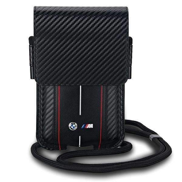 BMW Carbon & Red Stripe mobiltaske - sort