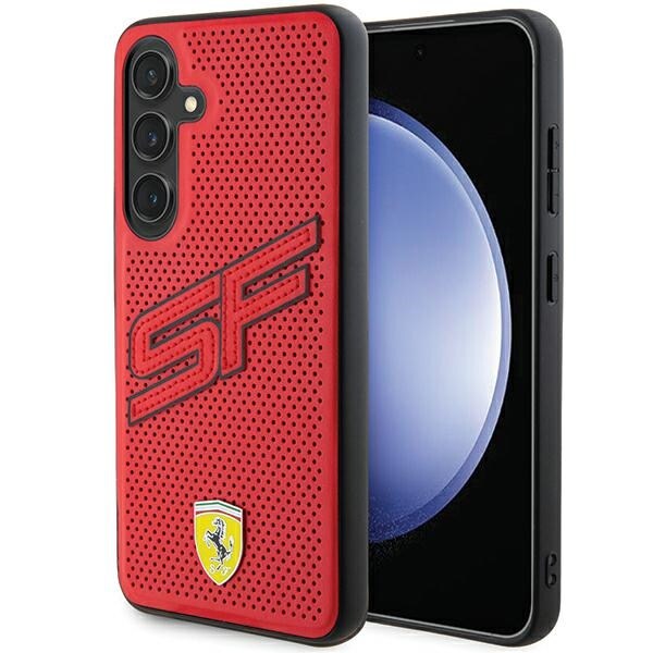Ferrari Big SF Perforeret etui til Samsung Galaxy S24 - rød