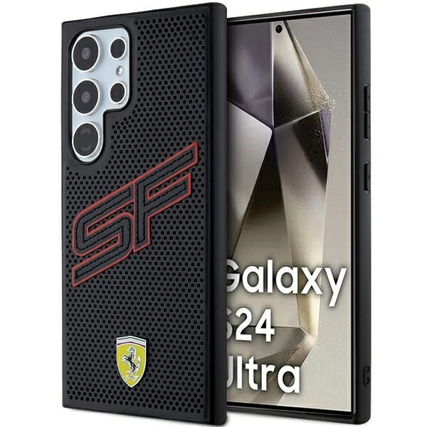 Ferrari Big SF Perforeret etui til Samsung Galaxy S24 Ultra - sort