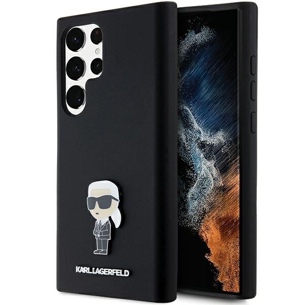 Karl Lagerfeld silikone Ikonik Metal Pin-etui til Samsung Galaxy S24 Ultra - sort