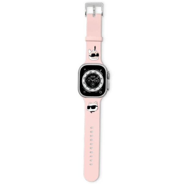 Karl Lagerfeld 3D Rubber Karl&Choupette Heads rem til Apple ur 38/40/41mm - pink