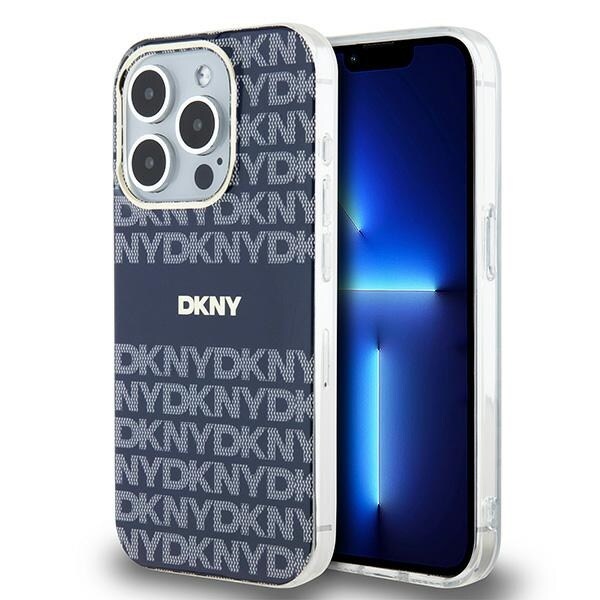 DKNY IML Mono & Stripe MagSafe-etui til iPhone 15 Pro - blå