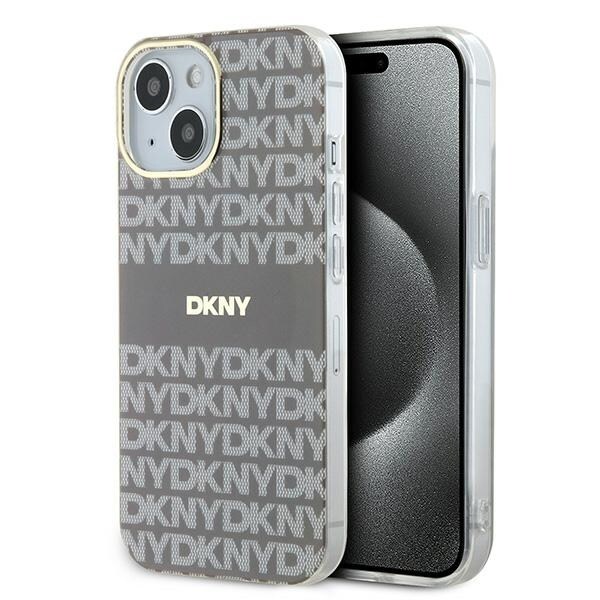 DKNY IML Mono & Stripe MagSafe-etui til iPhone 15 / 14 / 13 - beige