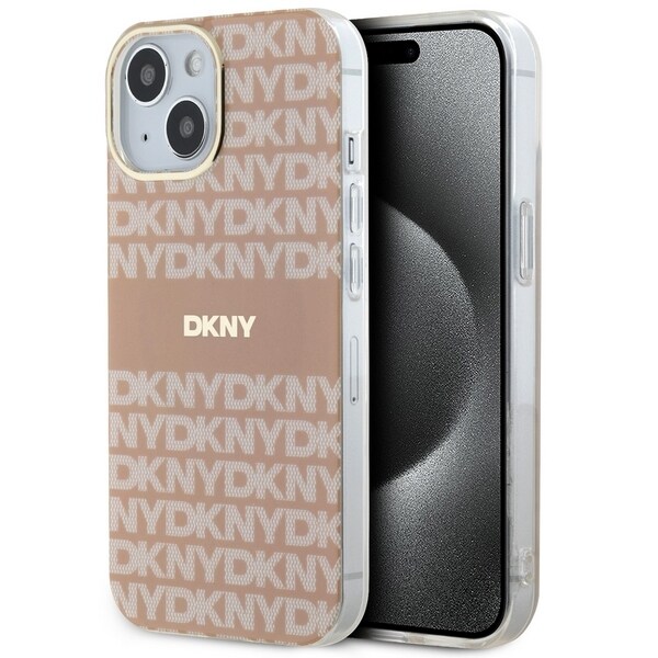DKNY IML Mono & Stripe MagSafe-etui til iPhone 15 Plus / 14 Plus - Pink