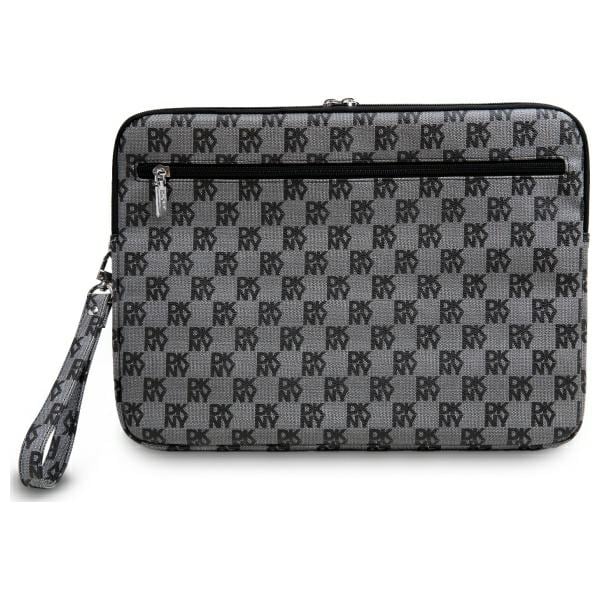 DKNY Sleeve Checkered Pattern Printed Stripes 16" taske til bærbar computer - Sort