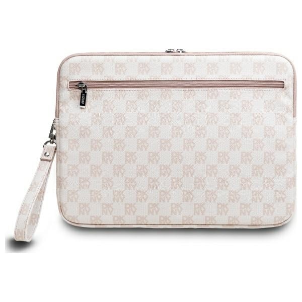 DKNY Sleeve Checkered Pattern Printed Stripes 14" taske til bærbar computer - Pink
