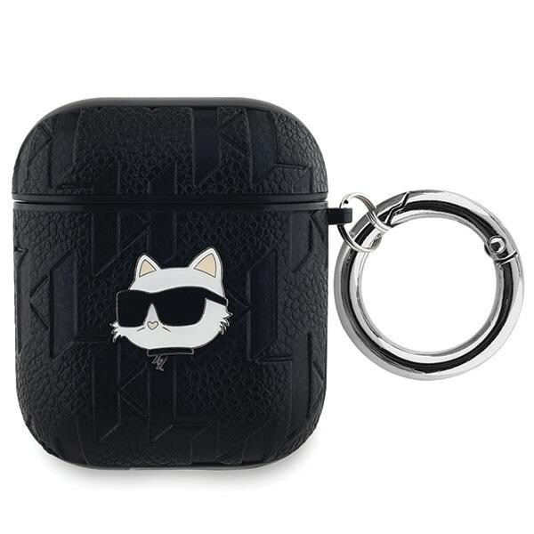 Karl Lagerfeld Monogram Choupette Head-etui til AirPods 1 / 2 - sort