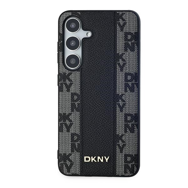 DKNY Leather Checkered Mono Pattern MagSafe-etui til Samsung Galaxy S24 - sort