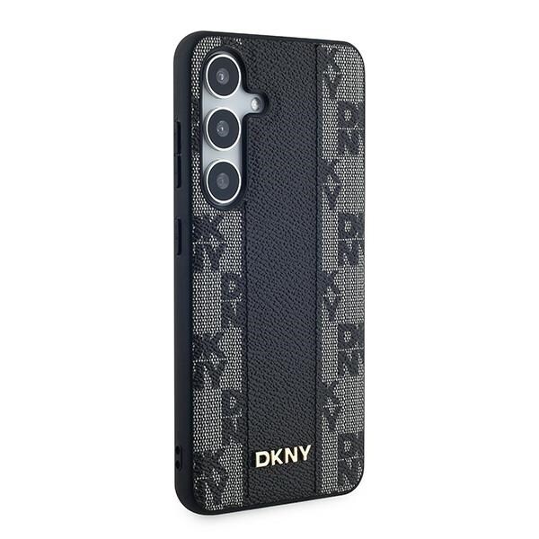 DKNY Leather Checkered Mono Pattern MagSafe-etui til Samsung Galaxy S24 - sort