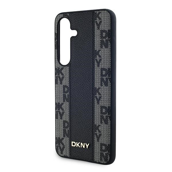 DKNY Leather Checkered Mono Pattern MagSafe-etui til Samsung Galaxy S24 - sort