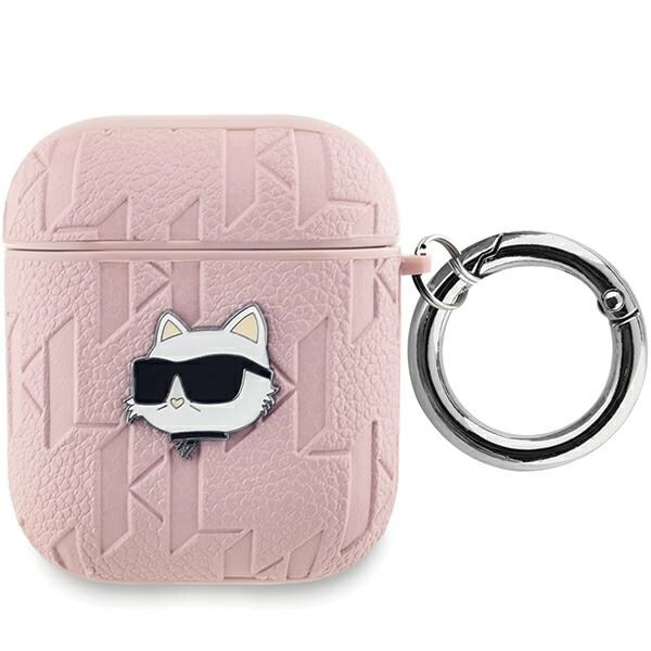 Karl Lagerfeld Monogram Choupette Head-etui til AirPods 1 / 2 - pink
