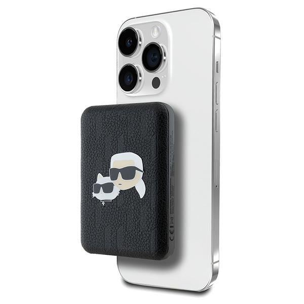 Karl Lagerfeld Induktiv Powerbank KLPB5FPGKSKCHK 16W 5000mAh Schwarz Karl & Choupette MagSafe