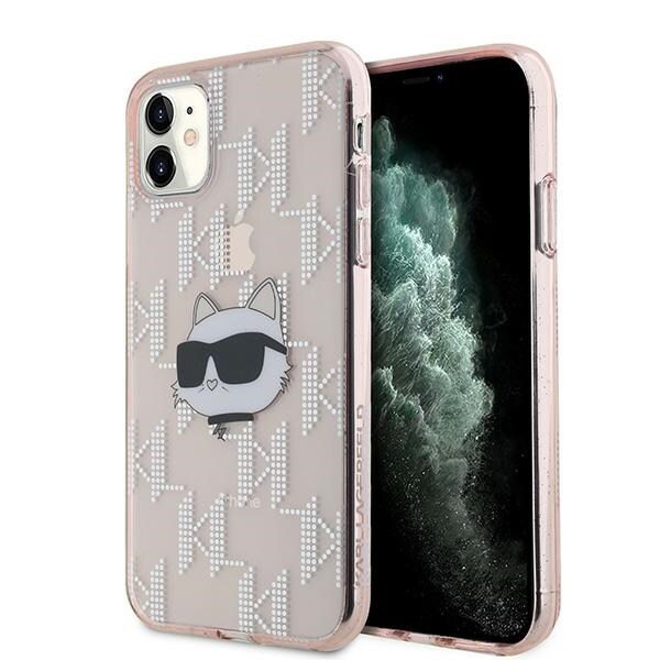 Karl Lagerfeld IML Choupette Head & Monogram-etui til iPhone 11 / Xr - pink