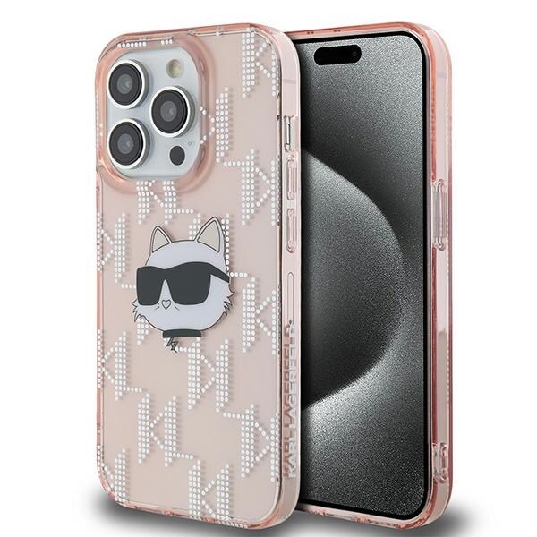 Karl Lagerfeld IML Choupette Head & Monogram-etui til iPhone 14 Pro Max - pink