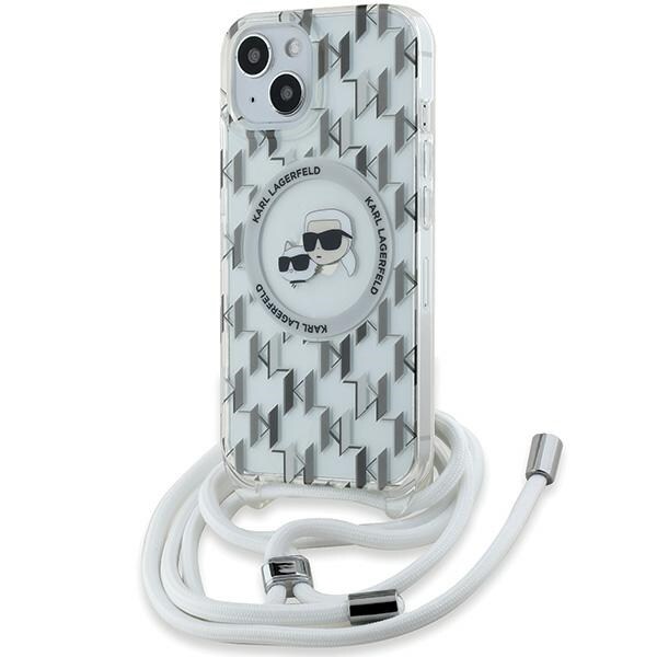 Karl Lagerfeld IML Crossbody Monogram Choupette MagSafe-etui til iPhone 15/14/13 - Gennemsigtig