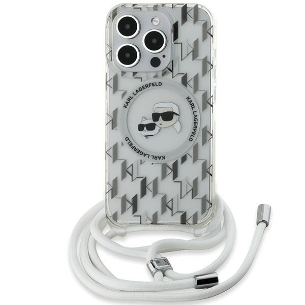 Karl Lagerfeld IML Crossbody Monogram Karl & Choupette MagSafe-etui til iPhone 15 Pro - Transparent