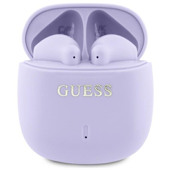 Guess Bluetooth-hovedtelefoner GUTWSJ14ESGU TWS + dockingstation lilla/lilla Trykt Classic Logo