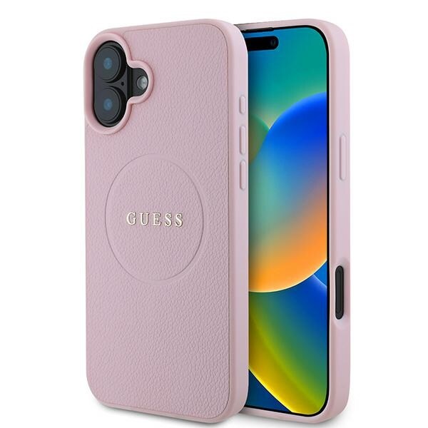 Guess Kornet guldring MagSafe iPhone 16 Plus-etui - pink