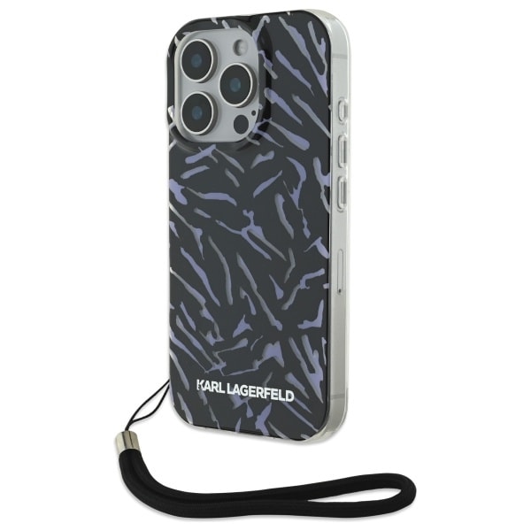 Karl Lagerfeld Zebra med ledning iPhone 16 Pro-etui - Lilla