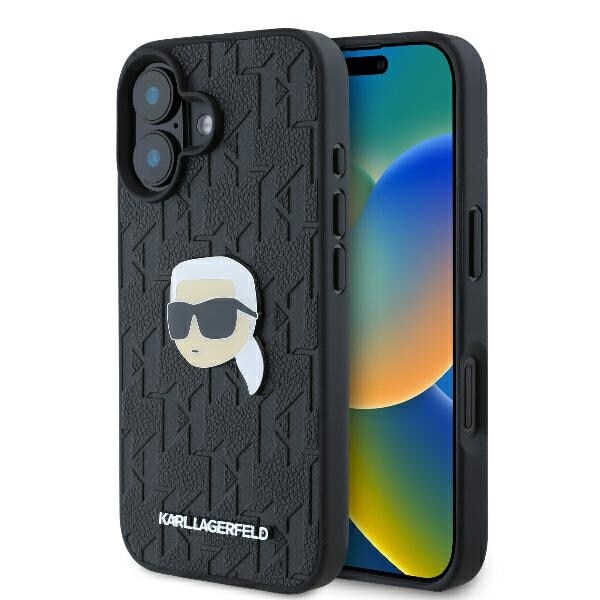 Karl Lagerfeld Monogram Karl Head Pin iPhone 16 Etui - Sort